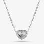 Second Hand 18ct White Gold 0.17ct Brilliant Cut Diamond Chopard Heart Pendant & 17 Inch Trace Chain 41142392