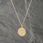 Second Hand 14ct Yellow Gold 0.12ct Brilliant Cut Diamond Cancer Round Pendant & 16 Inch Trace Chain 41142396