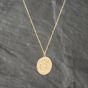 Second Hand 14ct Yellow Gold 0.15ct Brilliant Cut Diamond Capricorn Round Pendant & 16 Inch Trace Chain 41142397
