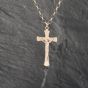 Second Hand 9ct Yellow Gold Large Crucifix Cross Pendant & 20 Inch Belcher Chain 41142411