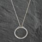 Second Hand 14ct White Gold 0.78ct Brilliant Cut Diamond Circle Pendant & 18 Inch Trace Chain 41142417