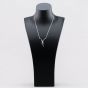 Second Hand 9ct White Gold Diamond Crossover Pendant & 16 Inch Herringbone Chain 41142420