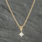 Second Hand 18ct Yellow Gold 0.35ct Princess Cut Diamond Pendant & 18 Inch Spiga Chain 41142455