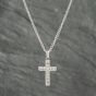 Second Hand 18ct White Gold 0.33ct Diamond Cross Pendant & 18 Inch Belcher Chain 41142457