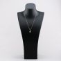 Second Hand 9ct Two Colour Gold 0.07ct Sapphire & Diamond Oval Centre Flower Shape Cluster Pendant & 18 Inch Curb Chain 41142459
