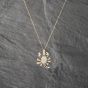 Second Hand Yellow Gold White & Black Cubic Zirconia Scorpion Pendant & 18 Inch Curb Chain 41142473