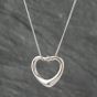 Second Hand 9ct White Gold Open Heart Pendant & 18 Inch Curb Chain 41142504