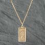 Second Hand 9ct Yellow Gold Oblong St Christopher Pendant & 16-18 Inch Prince Of Wales Chain 41142519