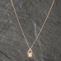 Second Hand 18ct Yellow Gold 0.50ct Diamond Openwork Teardrop Pendant & 18 Inch Curb Chain 41142524