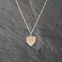 Second Hand 14ct Yellow Gold 0.01ct Diamond Heart Locket Pendant & 18 Inch Prince Of Wales Chain 41142543