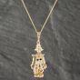 Second Hand 9ct Yellow Gold Clown Pendant & 18 Inch Curb Chain 41142547