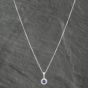 Second Hand 18ct White Gold Sapphire & Cubic Zirconia Round Gemstone Pendant & 16 Inch Curb Chain 41142555