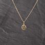 Second Hand 9ct Yellow Gold 0.08ct Diamond Four Stone Gemstone Pendant & 20 Inch Curb Chain 41142558