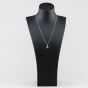 Second Hand 9ct Yellow Gold 0.08ct Diamond Four Stone Gemstone Pendant & 20 Inch Curb Chain 41142558