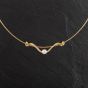 Second Hand 18ct Yellow Gold Diamond Pendant & 16.5" Wire Chain 4114255