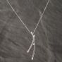 Second Hand 9ct White Gold Diamond Three Stone Triple Tube Gemstone Pendant & 18 Inch Curb Chain 41142561
