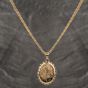 Second Hand 9ct Yellow Gold Oval Hand Engraved Locket Pendant & 20 Inch Curb Chain 41142567