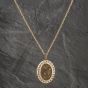 Second Hand 9ct Yellow Gold Oval Hand Engraved Locket Pendant & 24 Inch Curb Chain 41142571