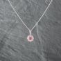 Second Hand 9ct White Gold Tourmaline & 0.10ct Diamond Octagonal Pendant & 16 Inch Curb Chain 41142579
