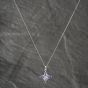 Second Hand 9ct White Gold Tanzanite & Diamond Star Pendant & 18 Inch Curb Chain 41142588
