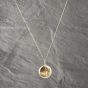 Second Hand 9ct Yellow Gold Round Half Hand-Engraved Locket Pendant & 18 Inch Curb Chain 41142590