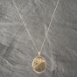 Second Hand 9ct Yellow Gold Oval Part-Engraved Locket Pendant & 18 Inch Curb Chain 41142592