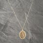 Second Hand 9ct Yellow Gold Oval Hand-Engraved Spiral Rope Edged Locket Pendant & 18 Inch Curb Chain 41142593