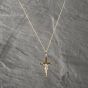 Second Hand 9ct Yellow Gold Crucifix Cross Pendant & 18 Inch Curb Chain 41142599