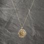 Second Hand 9ct Yellow Gold 1903 George V Half Sovereign Filigree Coin Keeper Pendant & 18 Inch Curb Chain 41142604