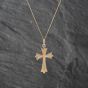 Second Hand 9ct Yellow Gold Cross Pendant & 18 Inch Curb Chain 41142618
