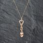 Second Hand Clogau 9ct Two Colour Gold Love Spoon Pendant & 18 Inch Curb Chain 41142622