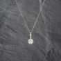 Second Hand 18ct Two Colour Gold Brilliant Cut Diamond Cluster Pendant & 18 Inch Curb Chain 41142646