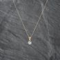 Second Hand 18ct Two Colour Gold Brilliant Cut Diamond Rub Over Set Pendant & 17 Inch Curb Chain 41142647
