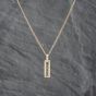 Second Hand 9ct Yellow Gold X5 Blue Stone Oblong Pendant & 18 Inch Curb Chain 41142650