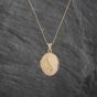 Second Hand 9ct Yellow Gold Half Engraved Locket Pendant & 18 Inch Belcher Chain 41142652