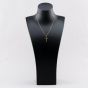 Second Hand 9ct Yellow Gold Textured Cross Pendant & 16 Inch Curb Chain 41142655