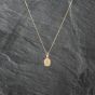 Second Hand 9ct Yellow Gold Ethiopian Opal Oval Pendant & 18 Inch Curb Chain 41142657
