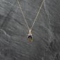 Second Hand 9ct Yellow Gold Cubic Zirconia & Opal Doublet Pendant & 18 Inch Curb Chain 41142659