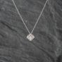 Second Hand 9ct White Gold Princess Cut Diamond Pendant & 18 Inch Prince Of Wales Chain 41142663
