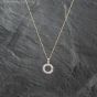 Second Hand 9ct Yellow Gold Diamond Open Circle Pendant & 18 Inch Trace Chain 41142664