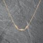 Second Hand 9ct Yellow Gold Triple Square Barrel Style Pendant & 16 Inch Belcher Chain 41142673