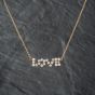 Second Hand 9ct Yellow Gold 1.00ct Diamond Love 16 Inch Belcher Necklace 41142678