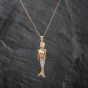 Second Hand 9ct Yellow Gold Cubic Zirconia Mermaid Pendant & 20 Inch Curb Chain 41142680