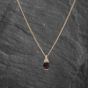 Second Hand 9ct Yellow Gold Garnet & 0.15ct Diamond Pendant & 19 Inch Curb Chain 41142684