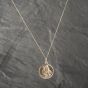 Second Hand 9ct Yellow Gold Round St Christopher Pendant & 18 Inch Curb Chain 41142688