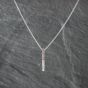 Second Hand 9ct White Gold Cubic Zirconia Hinged Bar Earrings & 18 Inch Pendant Jewellery Set 41142699