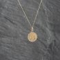 Second Hand 9ct Yellow Gold Round St Christopher Pendant & 18 Inch Curb Chain 41142709