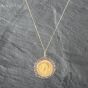 Second Hand 9ct Yellow Gold 1914 George V Half Sovereign Coin Keeper Pendant & 18 Inch Curb Chain 41142716