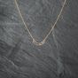 Second Hand 14ct Yellow Gold Diamond Crescent Shaped Safety Pin Pendant & 17 Inch Curb Chain 41142718