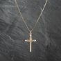 Second Hand 9ct Yellow Gold Crucifix Cross Pendant & 20 Inch Box Chain 41142720